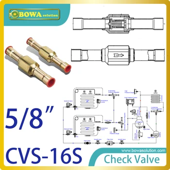 

5/8" solder check valve installed in suction line to prevent high pressure & high temperature refrigerant return back evaporator