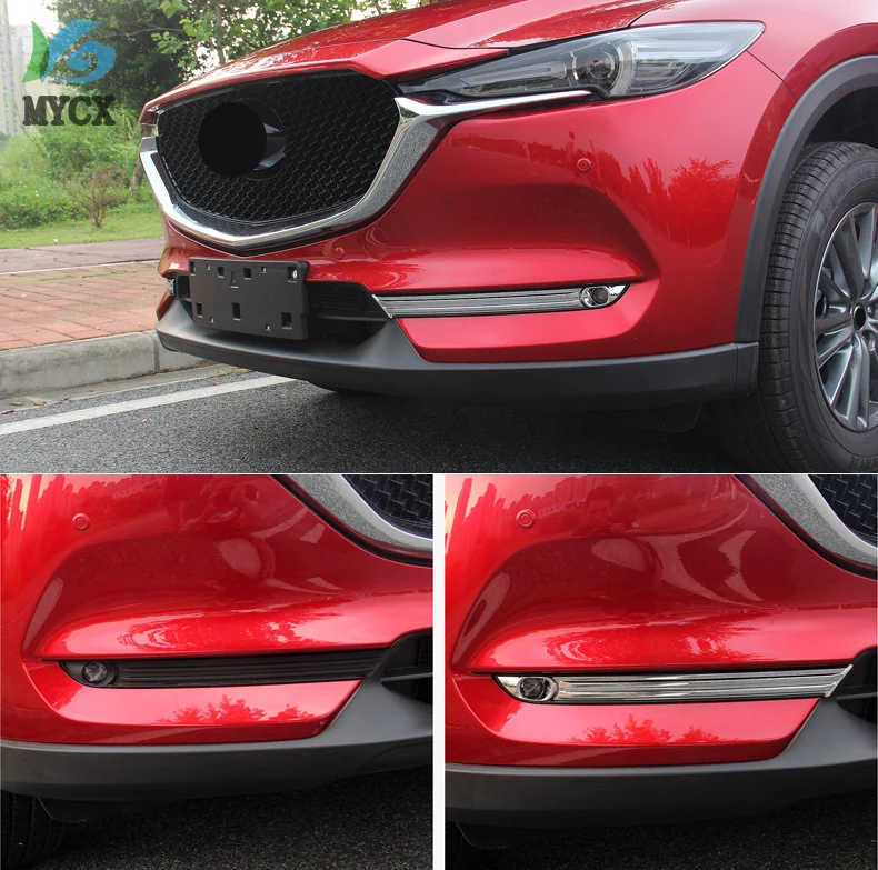 For Mazda CX5 CX 5 2017 2018 ABS Chrome Front Fog Light Lamp Eyebrow