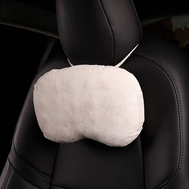 Modification Two styles Headrest neck comfort headrest for Tesla for model 3 Car accessories - Color: Beige