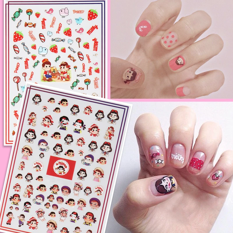 

Newest WG mieey milk Strawberry design 3d nail art sticker template nail decal Japan Korea type DIY nail decorations