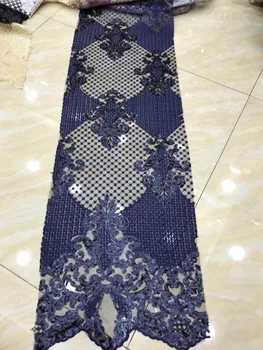 

embroidery mesh fabric J-6663 with sequins nigerian tulle lace fabric French Net Lace Fabric
