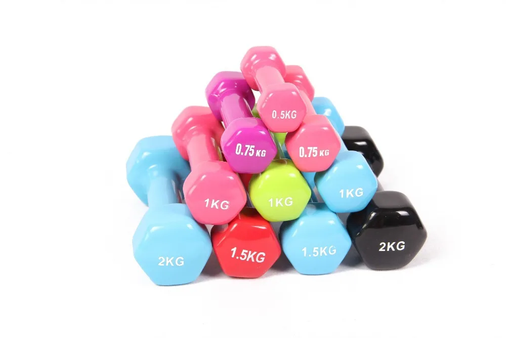 

plastic 0.75kg*2 dip multicolour in dumbbell child home fitness sports equipment for wholesale and free shipping kylin sport