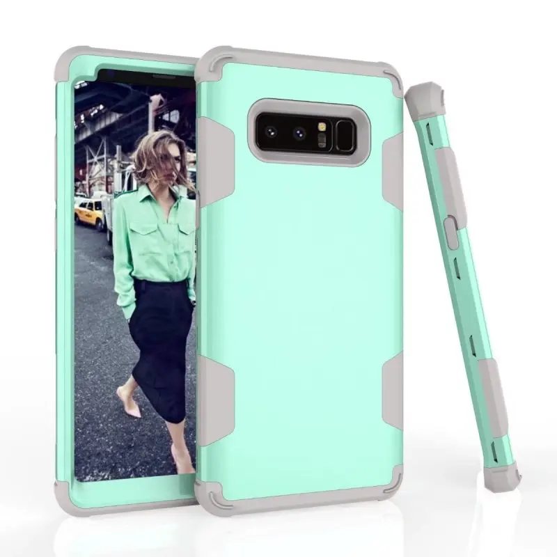 

New 3-in-1 Dual Layer PC+Silicon Shock Resistant Phone Case for Samsung Galaxy Note 8 N9500 Contrast color & Lifted Bezel Design