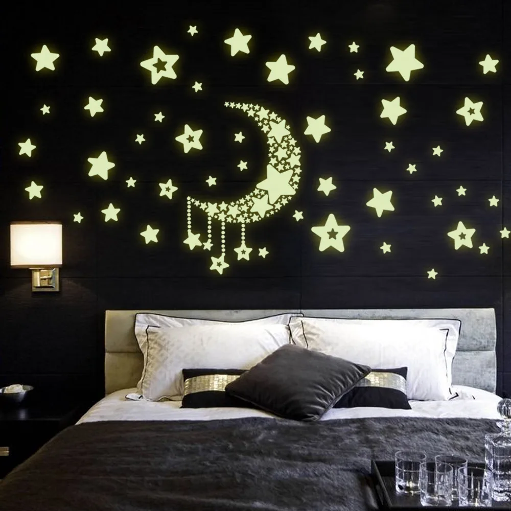 Glow In The Dark Fluorescent Wall Stickers Luminous Star Moon Bedroom Decoration For Kids Baby Room Bedroom Ceiling Home Decor Wall Stickers Aliexpress glow in the dark fluorescent wall stickers luminous star moon bedroom decoration for kids baby room bedroom ceiling home decor