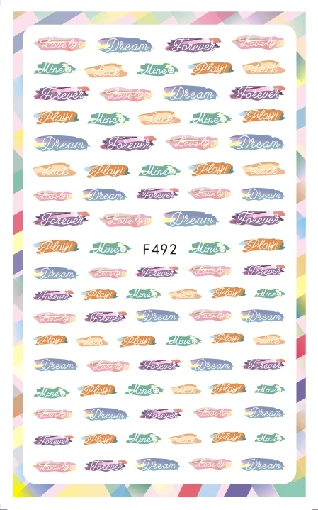 Новейшая LSIKA-F серия буквенный дизайн 3D дизайн ногтей письмо Модный шаблон стикеры Наклейка MAGICO - Цвет: f-492