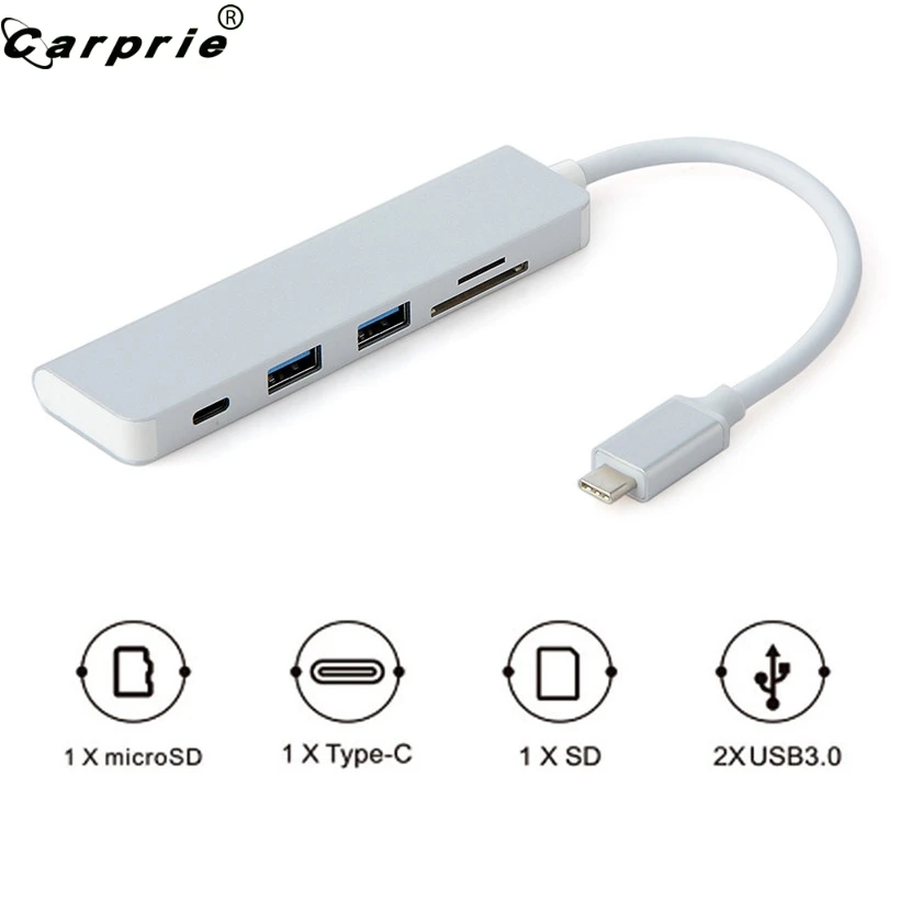 CARPRIE 5 в 1 USB концентраторы расширитель Тип C 3 0 до 2xUSB концентратор адаптер SD TF