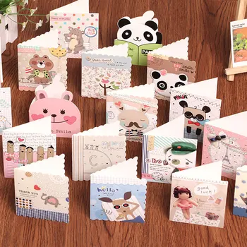 

Free ship!1lot=100pc!Fresh animal cute Cartoon Blessing card / fresh birthday wish festival greeting card / message card