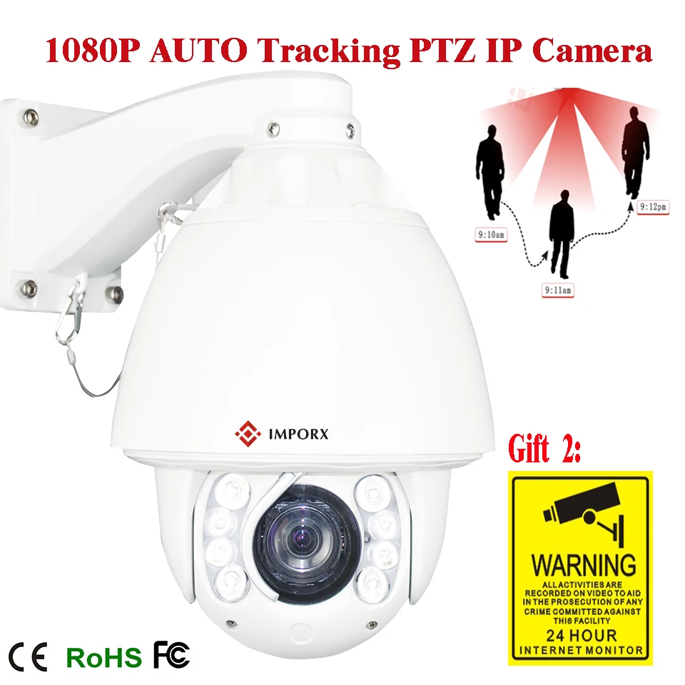 

Auto tracking Outdoor 150m IR-CUT Full HD 1080p 20X ZOOM IP Network PTZ Speed Dome Onvif Security Camera