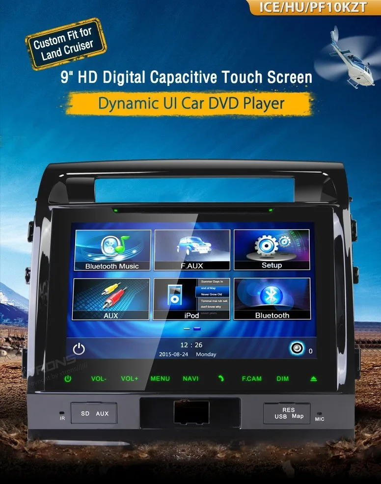 Best 9" HD Digital Capacitive Multi-Touch Screen Car DVD playerfor Toyota Land Cruiser 2008/2009/2010/2011/2012/2013/2014 Dynamic UI 0