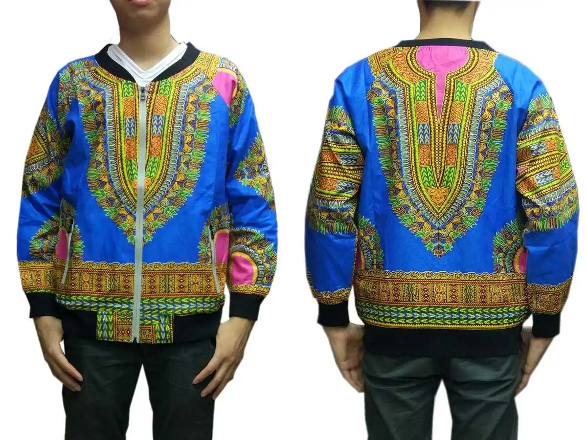 Африканский dashiki Бейсбол Куртка хип-хоп Африка Базен Riche одежда 3D принтом молния Батик Пальто Куртка-бомбер A61205