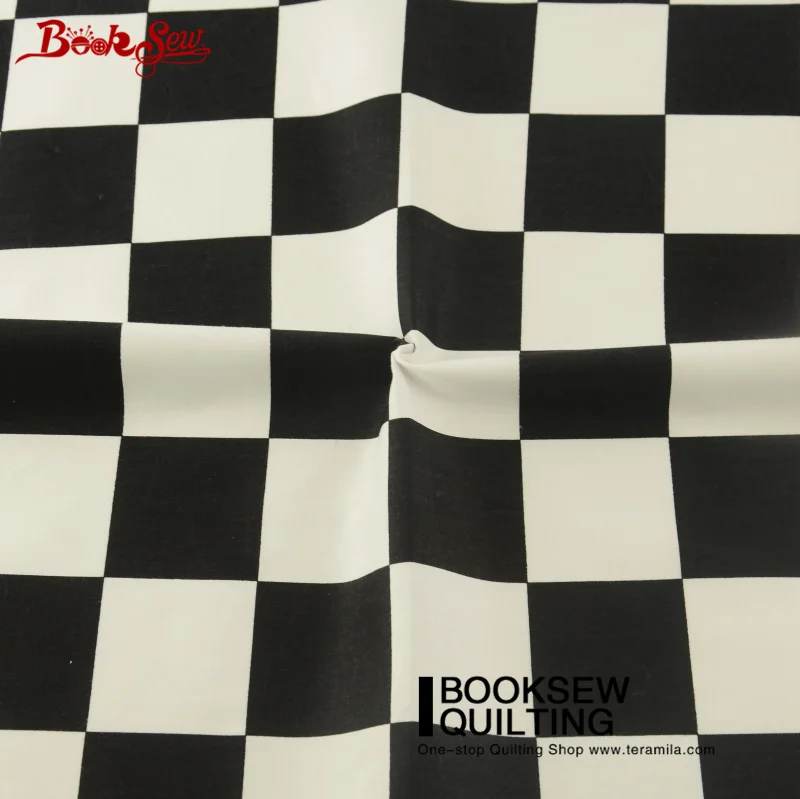 Booksew Black and White Checks Cotton Fabric Twill High Quality Sewing Clothing Baby Textile Dress Tela