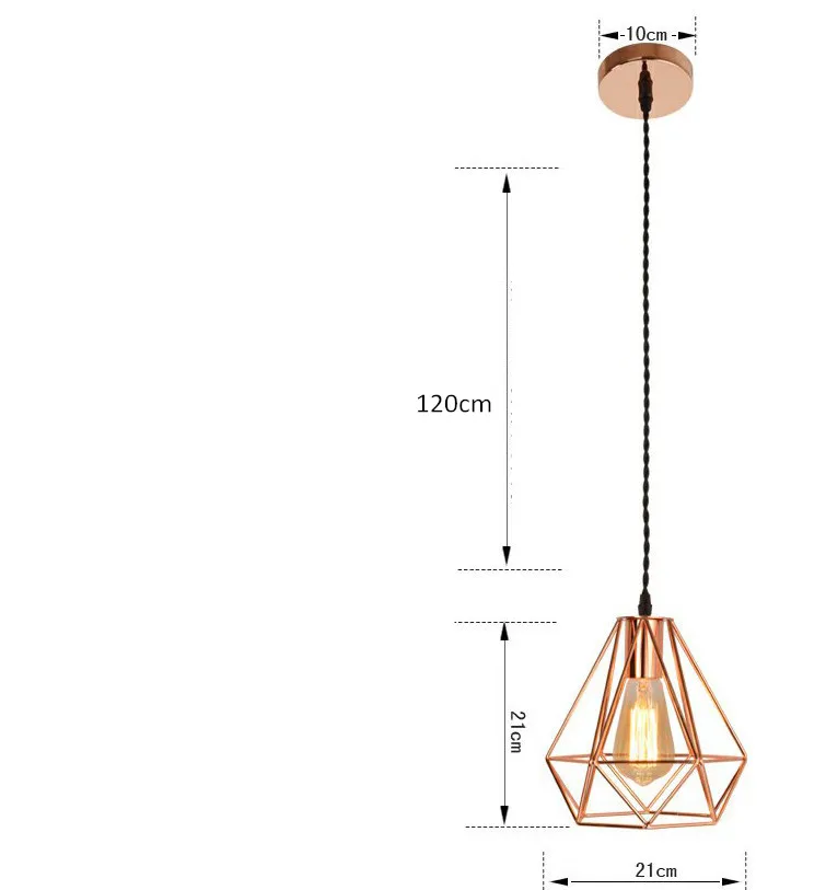 Европейский подвесной светильник с покрытием в виде железной клетки, розовое золото, E27, светодиодные люстры для кухни, ресторана, подвесной светильник для дома, декоративный светильник - Цвет корпуса: 1 LAMP