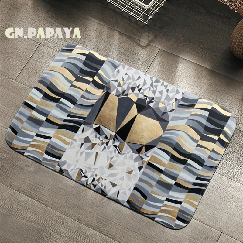 

Abstract Geometric stripe Bathroom Floor Mats Toilet Rugs Kitchen Area Rug Pads Absorbent Front Door hippies Matscarpet