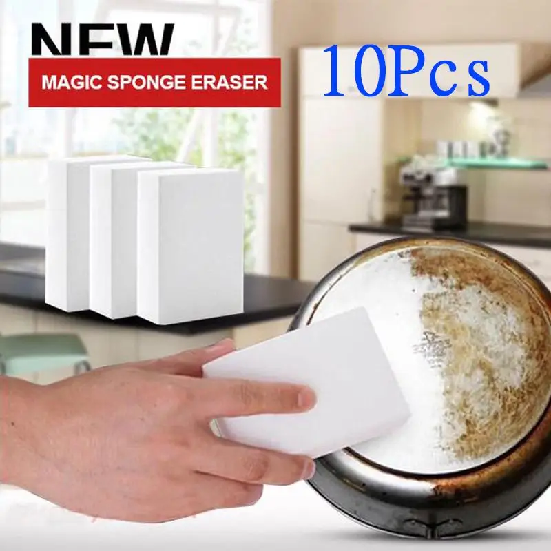 10Pcs White Magic Sponge Eraser Keyboard Cleaning Melamine Foam Cleaner Pad Accessories Clean Tools