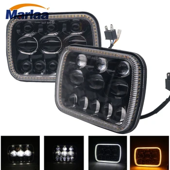 

7x6 Inch 5"x7" H4 Square LED Headlight Motorcycle H6054 H5054 H6054LL 69822 6052 6053 for 4X4 Offroad Jeep Cherokee XJ Truck