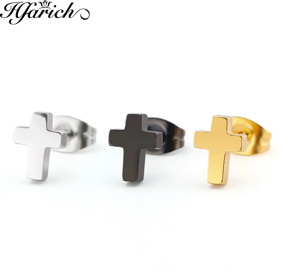 

Hfarich Cross Earrings For Women Men Stainless Steel Pendant Stud Earrings Punk Rock Captive Bead Male Earrings Jewelry Dropship
