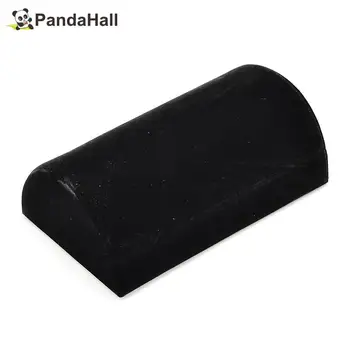 

Wooden Half Round Jewelry Bracelet Displays, Covered with Velvet, Black, 21x12x7cm Christmas