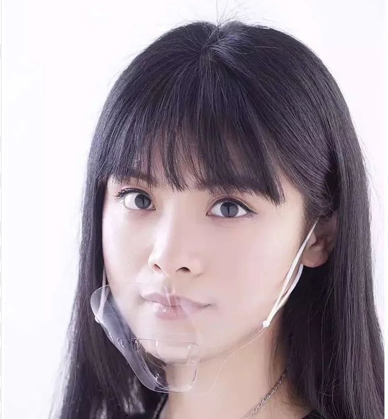 

10pcs Dual-faced Anti-fog Plastic Mask Smile Transparent Anti-spittle For Food Hotel Kitchen Restaurant Processing Chef Health