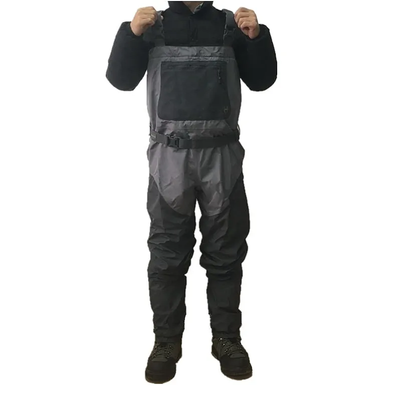 

4 layer breathable material chest waders fly fishing waders H4 stocking foot hunting waders fishing tackle