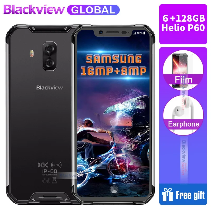 

Fast shipping Blackview BV9600 pro Rugged IP68 Waterproof Helio P60 Global 4g mobile phone 6.21"inch Smartphone 6GB 128GB