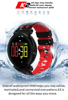 

Sports K2 Smart watch Blood Pressure Heart Rate Monitor Blood oxygen detection IP68 waterproof Fitness Tracker Smart Bracelet