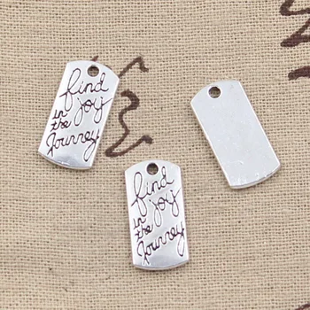 

15pcs Charms Find Joy In Journey 20x10mm Antique Silver Color Plated Pendants Making DIY Handmade Tibetan Silver Color Jewelry