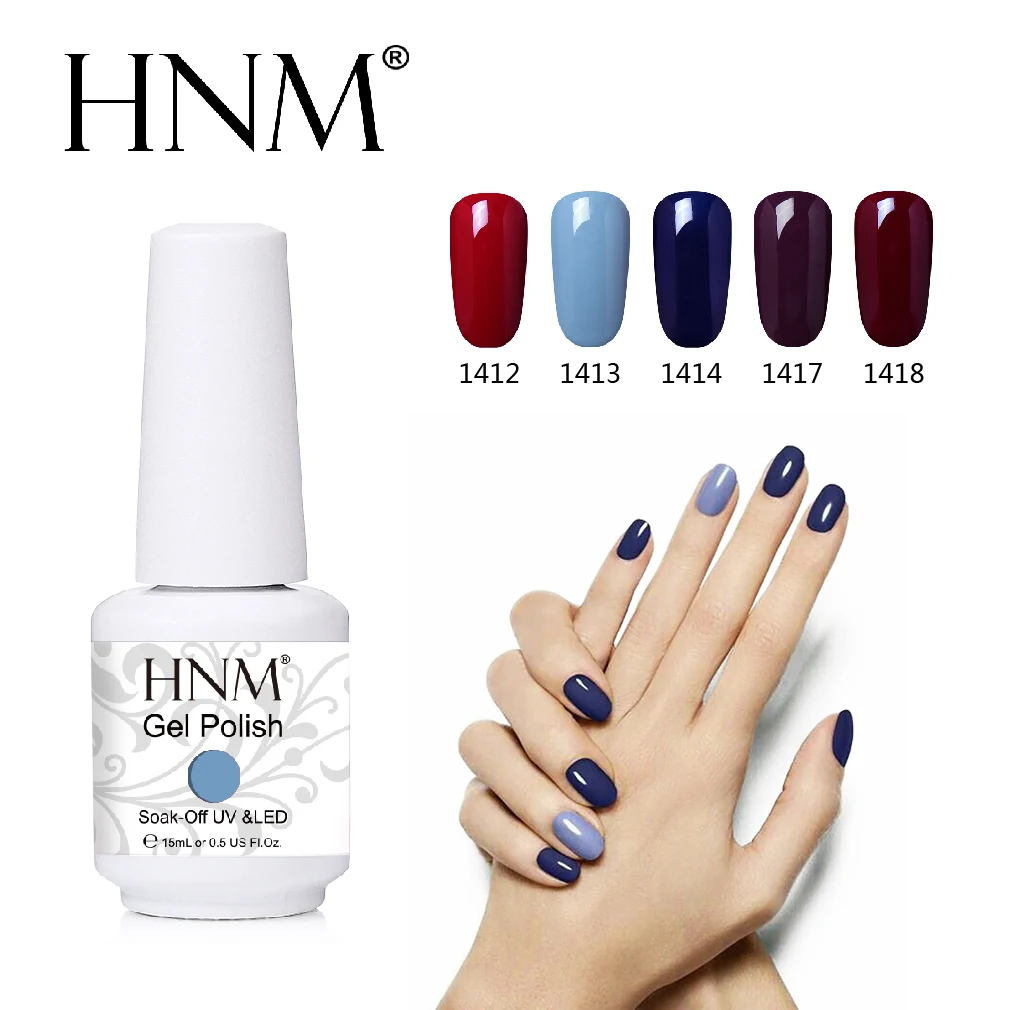 HNM 15 мл Чистый Цвет гель лак длинный последний УФ для ногтей светодиодный
