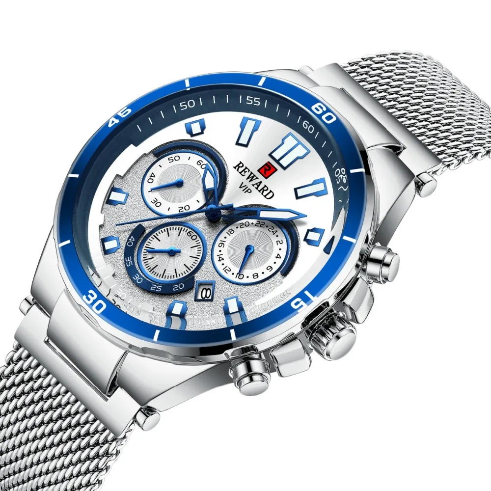 

REWARD 2019 Hot Brand Luxury True Three-eye Timing Sports Multi-function Calendar Waterproof Men Watch Relogio Masculino montre