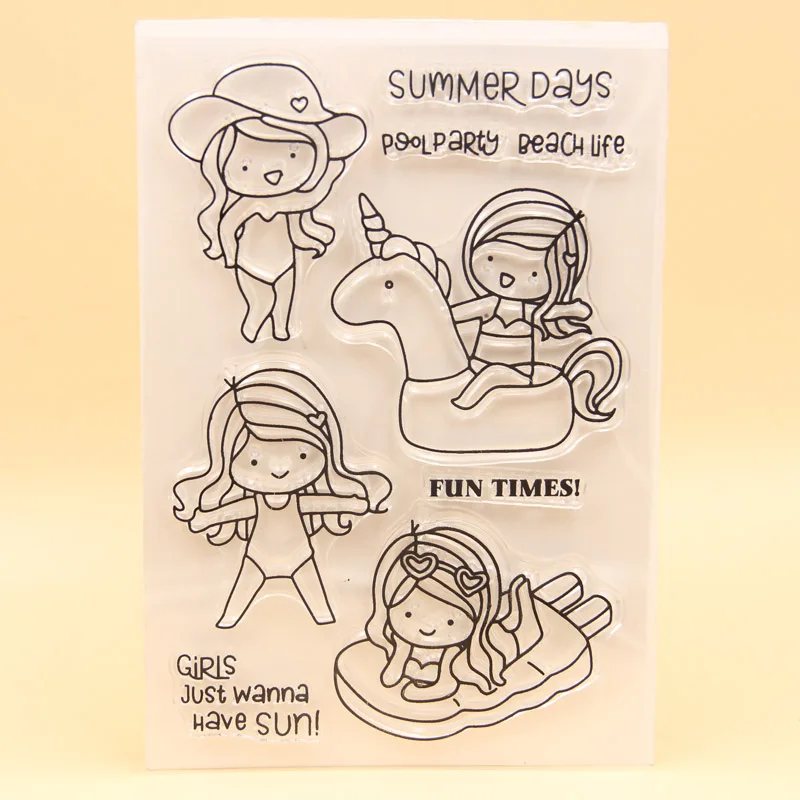 

YPP CRAFT Lovely Girl Series Transparent Clear Silicone Stamps for DIY Scrapbooking/Card Making/Kids Decoration Supplies 491