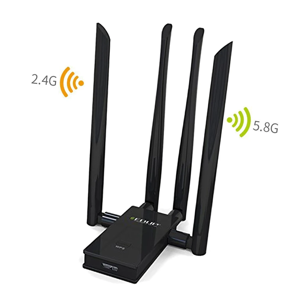 

Wireless Adapter Detachable Wifi Receiver EDUP 1900Mbps USB3.0 Dual Band 5.8Ghz/2.4GHz External Antenna For Laptop PC SL@88