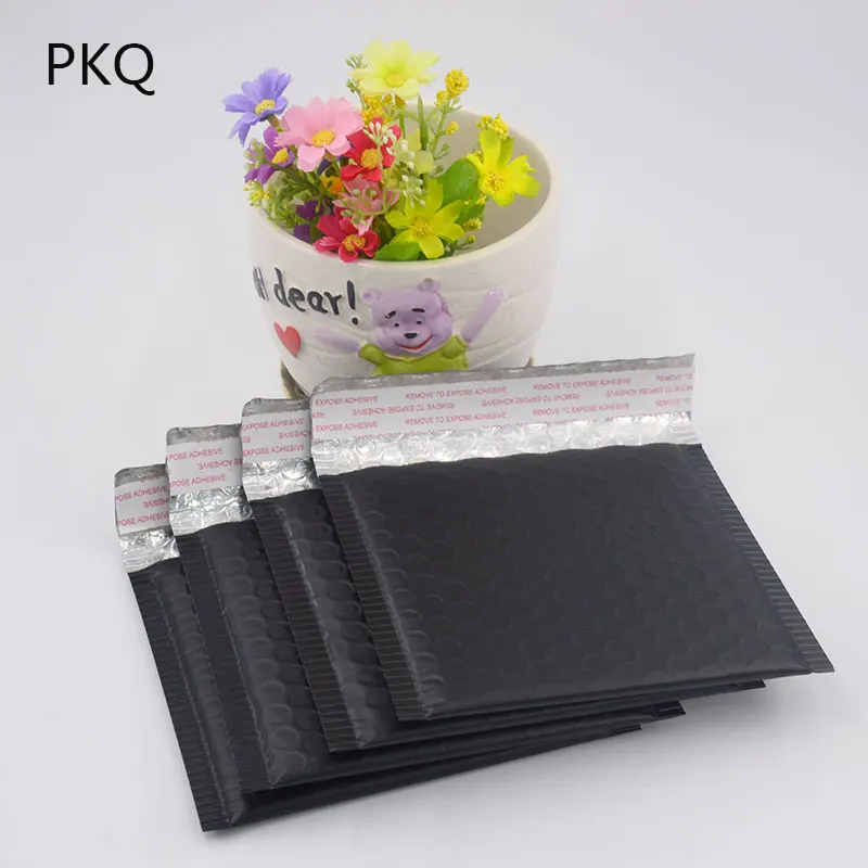 Matte Black Aluminium Foil Bubble Mailers Padded Envelopes Packaging