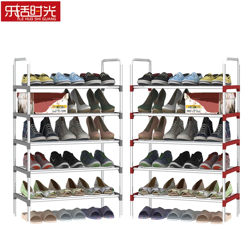 Multiple-Layer Shoe Rack Stainless Steel Simple Assembled Shoes Storage Shelf Home Furniture Can be Moved Hallway Shoe Organizer