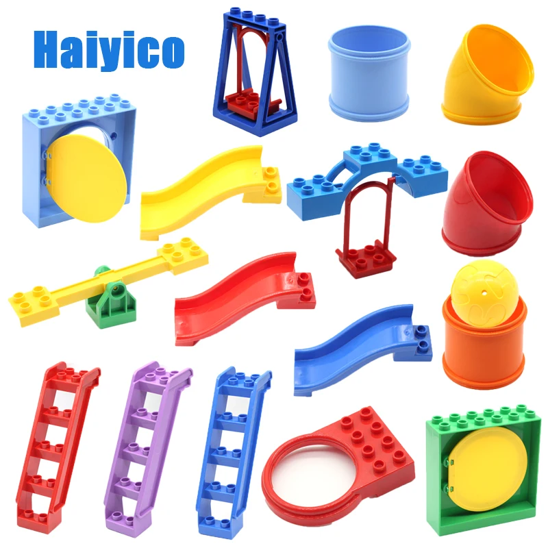 

Creativity Playground Big Building Blocks Bricks Swing Slide ladder pipeline Accessories Compatible Duplo Baby DIY Toys Set Gift