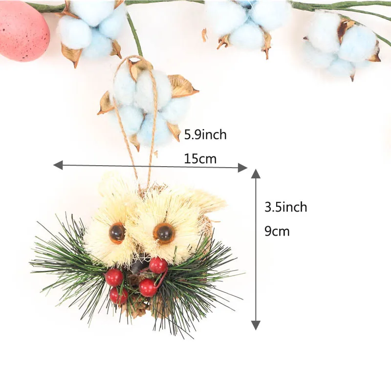 3," высота, Рождественская елка, подвеска, Сова, украшения, сизаль, солома, ручная работа, Висячие еловые украшения, украшение для дома, год