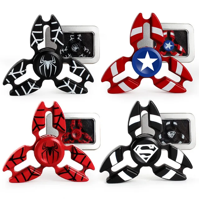 4 colors captain america spiderman hand superman fidget spinner edc