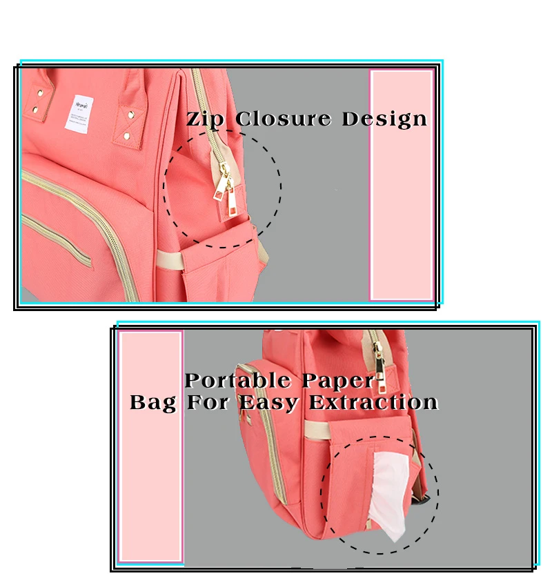 Himawari классическая сумка для подгузников, модные женские дорожные рюкзаки для ноутбука, большая емкость, сумка для подгузников для мам, сумка для подгузников Bolsa Maternidade