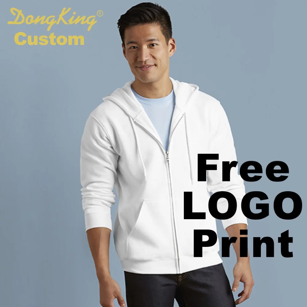 DongKing Custom Full Zip Hooded Sweatshirt Printed LOGO