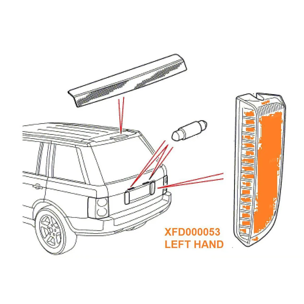 XFD000053 задний левый задний фонарь светильник с лампами для Land Rover Range Rover 2003-2012