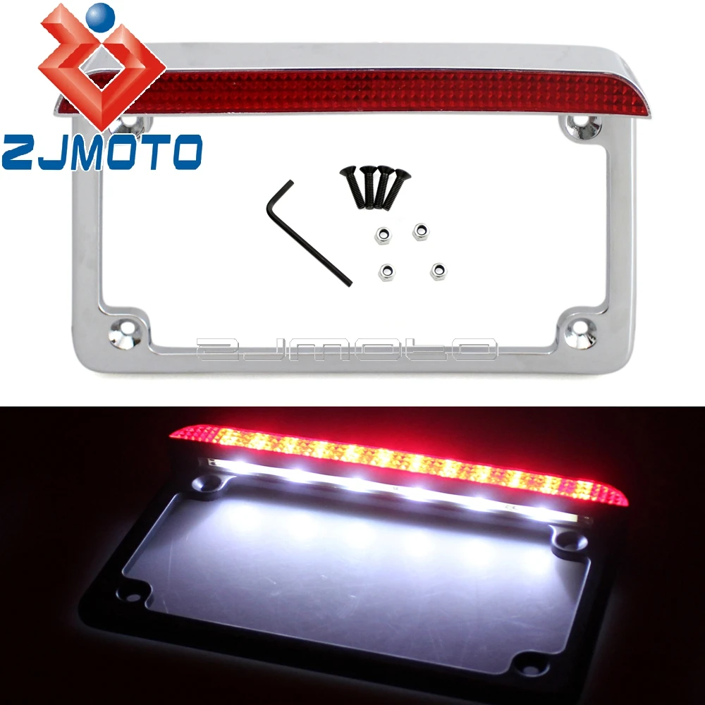 Aluminum Licence Plate Frame 7''x 4" Led Licence Number Plate Light