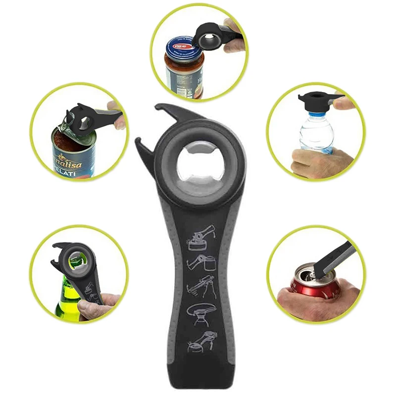 

5 In 1 Creative Bottle Opener Key Chain Multi Functional Stainless Steel Gifts Kitchen Tool Jar Wine Can Beer Opener Gadget 2018