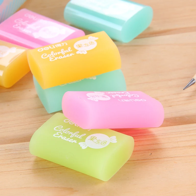 4 Pcs Plastic Jelly Color Erasers For Kids And Pupils Pencil Erasers Drawin...