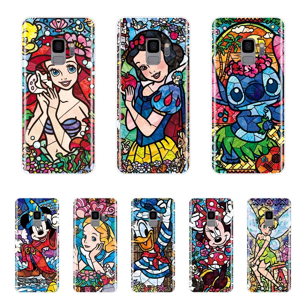 

For Samsung Galaxy S6 S7 Edge S8 S9 Plus Phone Case Silicone Mickey Minnie Mouse Stitch Back Cover For Samsung Note 5 8 9 Case