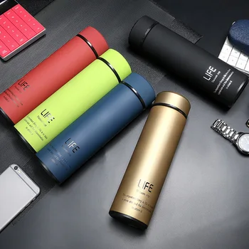 

500ML Fashion Home Thermos Tea Vacuum Flask With Filter Stainless Steel 304 Thermal Cup Coffee Mug Water Bottle Office Business
