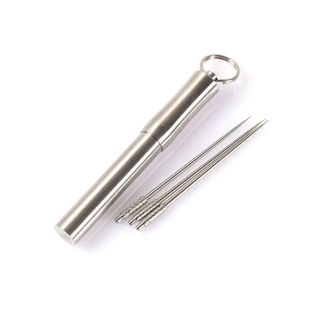 

Portable Outdoor Stainless Steel Waterproof Toothpick Holder Travel Toothpick Storage Tube Titanium Alloy Toothpicks