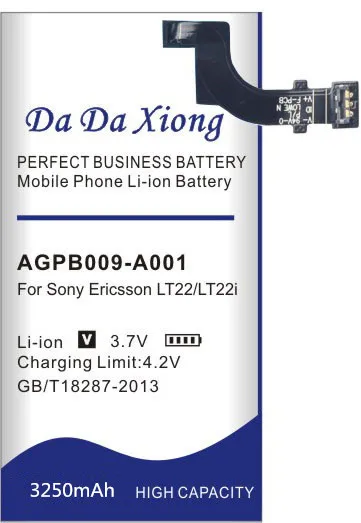 Da Xiong 3250mAh AGPB009-A001 литий-ионный аккумулятор для телефона sony Ericsson Xperia P LT22 LT22I