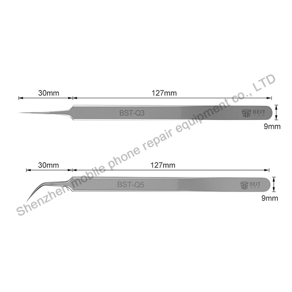 BST-Q3/Q5 нержавеющая сталь Сверхтонкий заостренный Fly Line Пинцет прецизионный налокотник микроскоп отпечатков пальцев специальный пинцет
