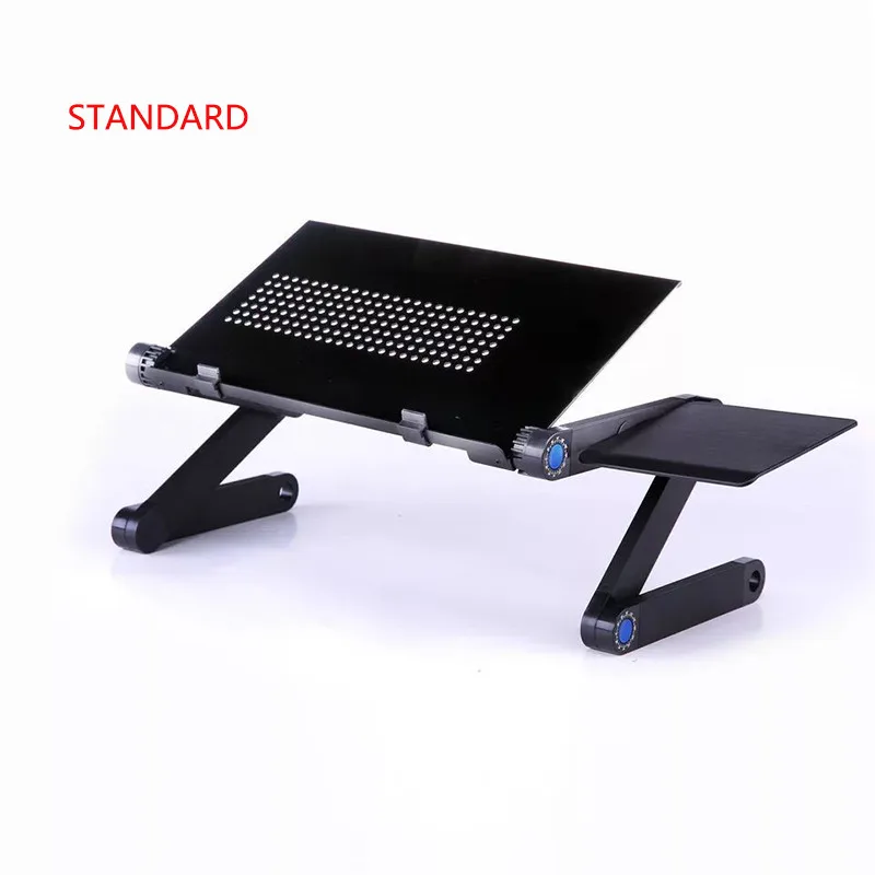 المحمولة طاولة كمبيوتر محمول قابلة للطي قابل للتعديل طاولة قابلة للطي ل Lapdesk صينية PC دفتر الألومنيوم حامل صينية مع لوحة الماوس دروبشيب