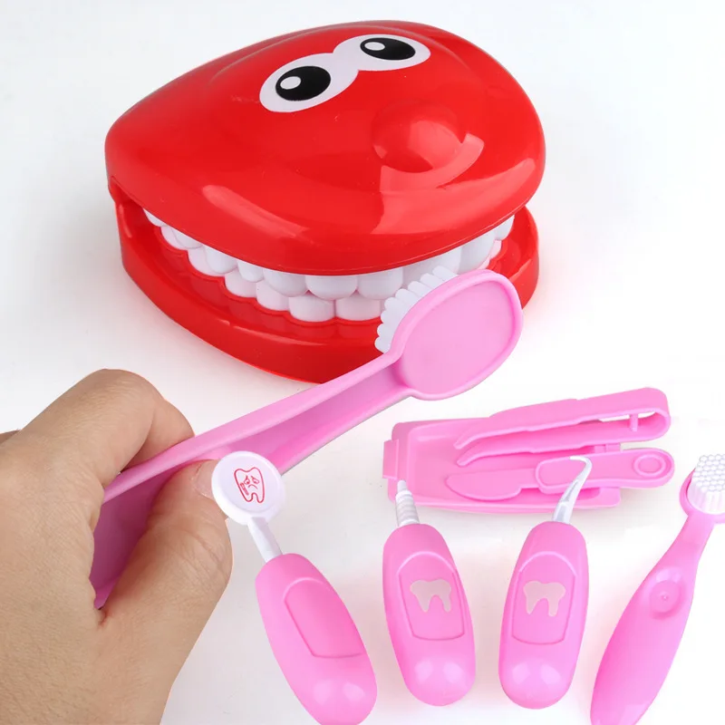 

8PCS Pretend Play Toy Dentist Check Teeth Model Set Medical Kit Educational Role Play Simulation Learning Toys for Children Kids