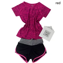 Fitness Women Yoga Sets Two-Piece Women’s Yoga Shirts and Yoga Shorts Sports Suits Plus Size Running Sportswear Ladies Clothes