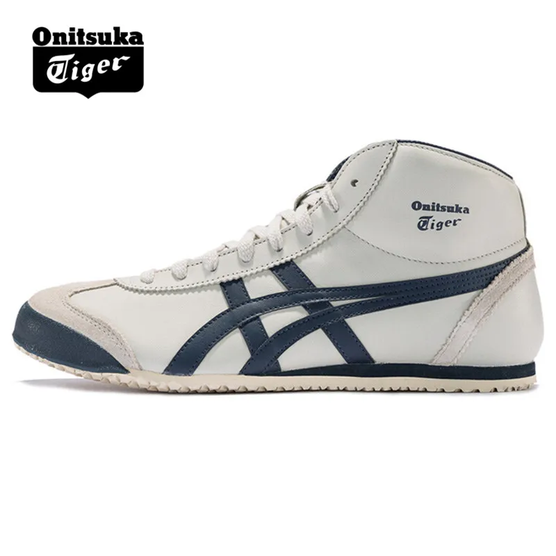 Оригинальный ONITSUKA TIGER MEXICO 66 Для мужчин женская обувь бежевый темно-синие унисекс